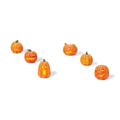 Lit Jack-O-Lanterns