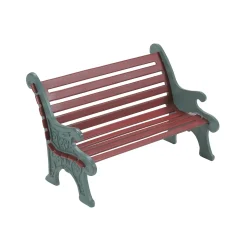 Red Wrought Iron Park Bench