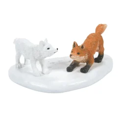 White Christmas Fox Face Off